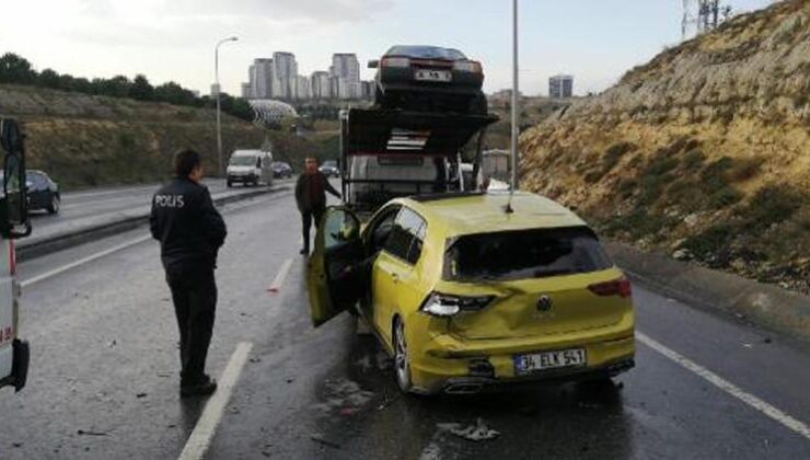 Başakşehir’de 9 araçlı zincirleme kazalarda 2 kişi yaralandı
