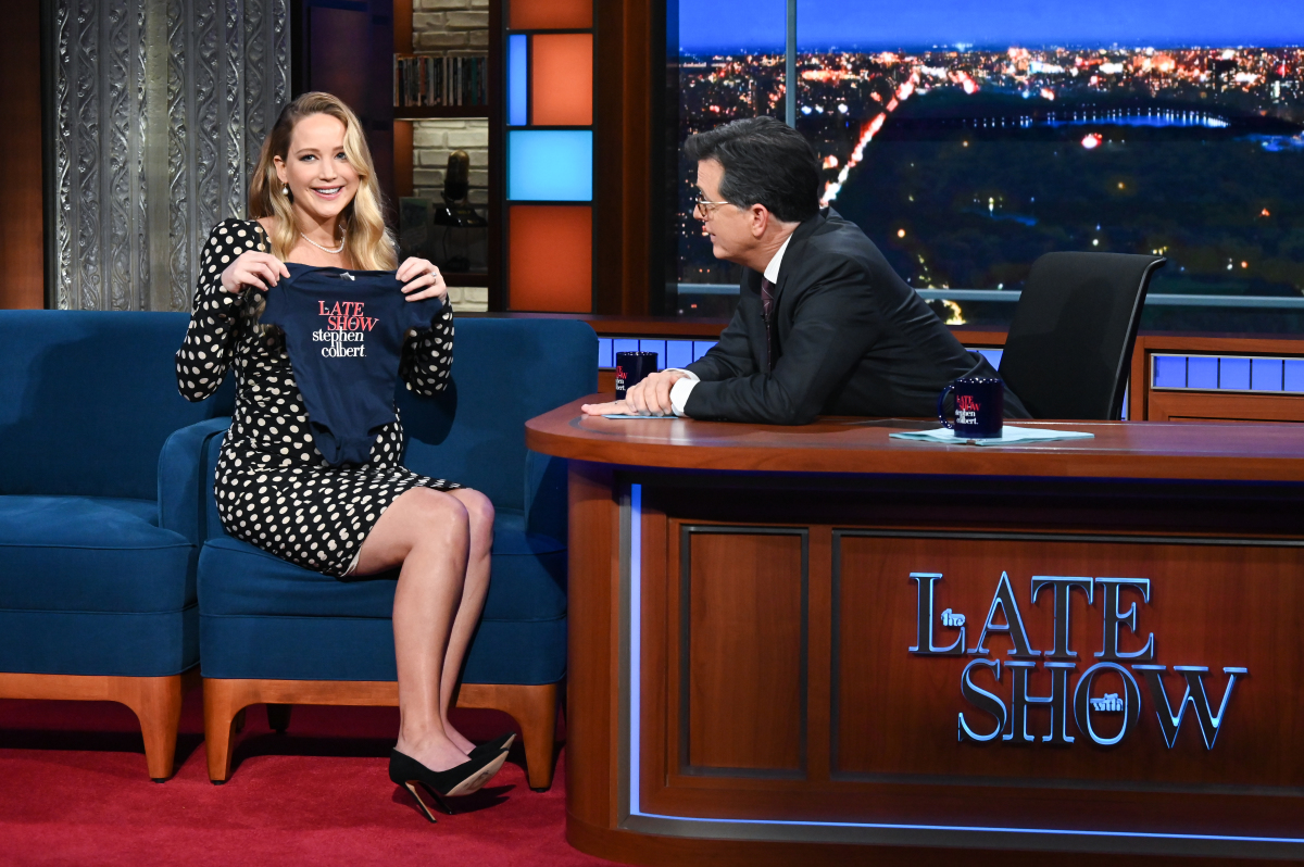 First Look: Jennifer Lawrence Appears On Monday&#39;s &quot;Late Show With Stephen  Colbert&quot;
