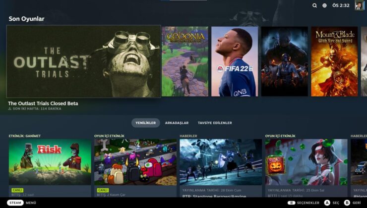 Steam’in geniş ekran modunun arayüzü değişiyor