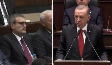 Cumhurbaşkanı Erdoğan, istifa kararı alan Mahir Ünal’ı parti grubunda onore etti