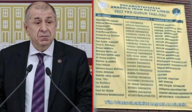 İmam hatip lisesi gurur tablosu diye paylaştı! Listedeki isimleri gören Özdağ sinirlerine hakim olamadı