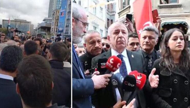 Taksim’de hareketli dakikalar! Özdağ ve beraberindeki heyet bölgeye alınmadı