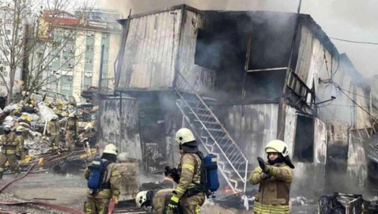 Maltepe’de geri dönüşüm tesisinde işçilerin kaldığı konteynerlerde yangın çıktı