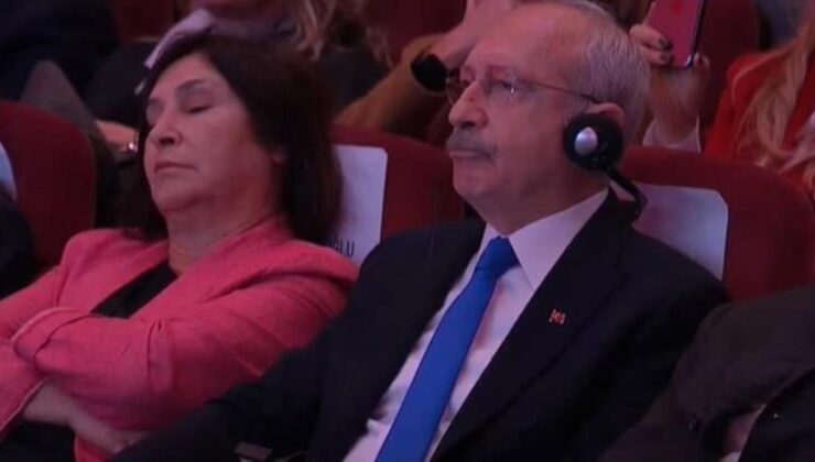 Vizyon belgesinin açıklandığı törende Selvi Kılıçdaroğlu uyuyakaldı