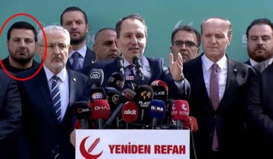 Erbakan ittifak kararını açıklarken herkes arkasındaki Davut Güloğlu’na odaklandı: Burada ne işi var?