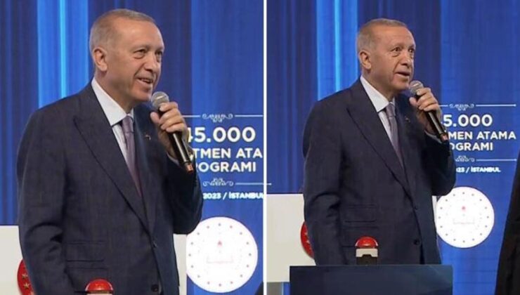 Atama merasimine damga vuran an! Cumhurbaşkanı Erdoğan balkondan seslenenleri duyunca espriyi patlattı