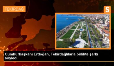 Cumhurbaşkanı Erdoğan Tekirdağ mitinginde Cengiz Kurtoğlu müziği söyledi