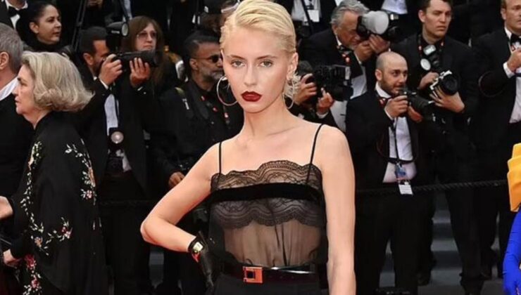 İngiliz model Iris Law, Cannes Sinema Şenliği’ne tül elbise ile katılınca dikkatleri üzerine çekti