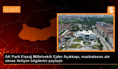 AK Parti Elazığ Milletvekili Ejder Açıkkapı, mazbatasını alır almaz irtibat bilgilerini paylaştı