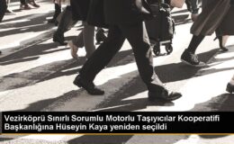 Vezirköprü Sonlu Sorumlu Motorlu Taşıyıcılar Kooperatifi Başkanlığına Hüseyin Kaya tekrar seçildi