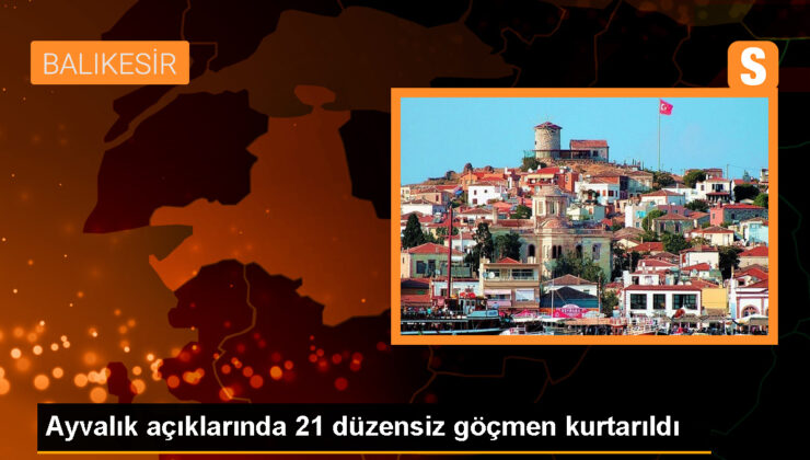 Ayvalık’ta 21 sistemsiz göçmen adada kurtarıldı