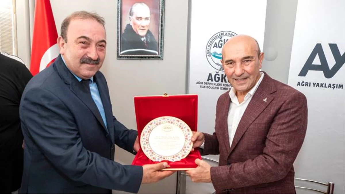 İzmir Büyükşehir Belediye Lideri Tunç Soyer, Ağrı Dernekleri Konfederasyonu Ege Bölgesi İzmir Başkanlığı’nı ziyaret etti