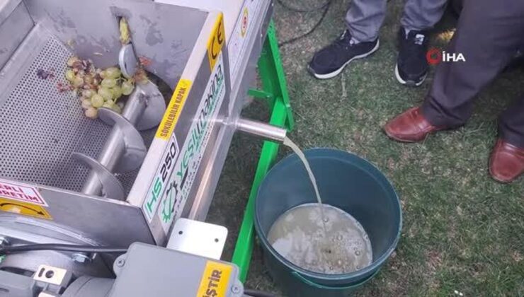 Sarsıntı bölgesindeki çiftçilere üzüm sıkma makinesi dağıtıldı