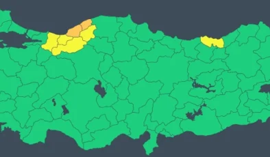 AFAD’DAN 2 İL İÇİN TURUNCU, 5 İL İÇİN SARIMODLU YAĞIŞ UYARISI