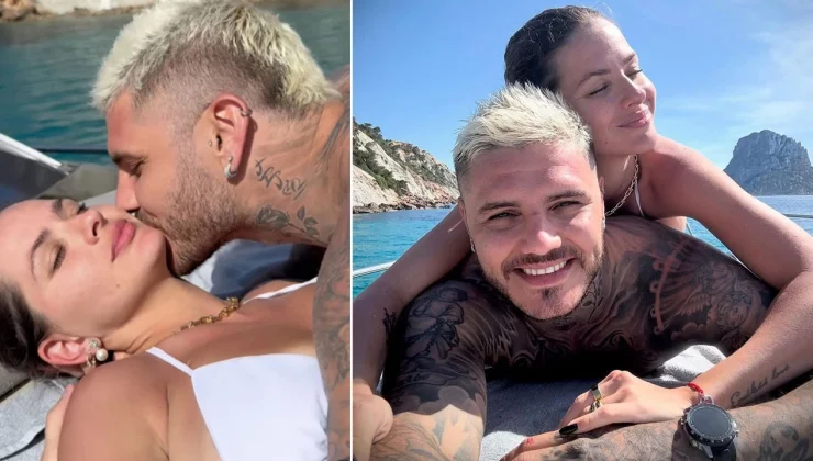 MAURO ICARDI TATİLDE SEVGİLİSİNİ ÖPMELERE DOYAMADI