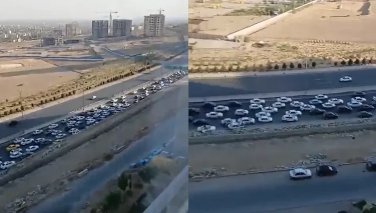 Tahran’da İsrail Saldırıları Sonrası Uzun Araç Kuyrukları Oluştu