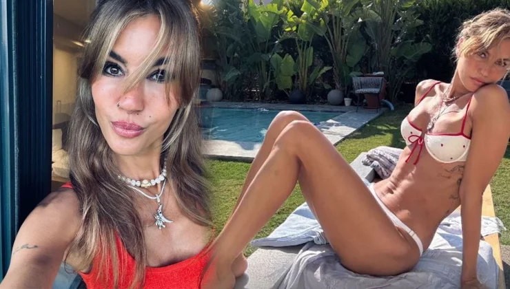 Sosyal medya Çağla Şıkel’in havuz pozlarını konuşuyor