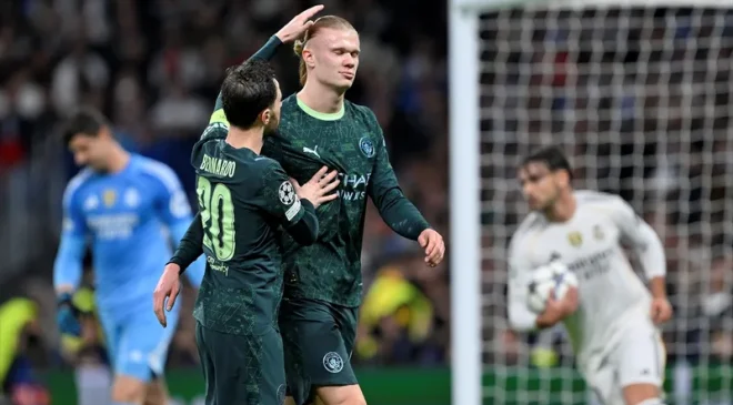 ŞAMPİYONLAR LİGİ’NDE GERÇEKTEN TEK DERBİ: REAL MADRID EVİNDE MANCHESTER CITY’YE 2‑1 BOYUN EĞDİ